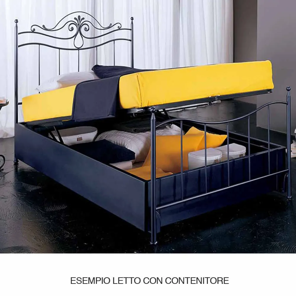 Viadurini Night Design Maßgeschneiderte Möbel|Schmiedeeisen Doppelbetten-Topazio Doppelbett aus Schmiedeeisen in Design