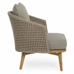 Viadurini in the Garden Holzsessel-Tortora Gartensessel aus Aluminium, Holz und Homemotion Stoff - Luana