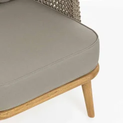 Viadurini in the Garden Holzsessel-Tortora Gartensessel aus Aluminium, Holz und Homemotion Stoff - Luana