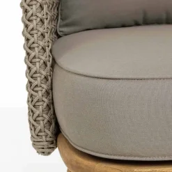 Viadurini in the Garden Holzsessel-Tortora Gartensessel aus Aluminium, Holz und Homemotion Stoff - Luana