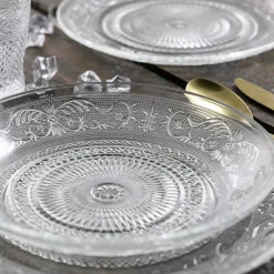 Viadurini Kitchen Teller Set-Transparente Glasteller Luxury Classic Decor 18-teilig - Palazzo