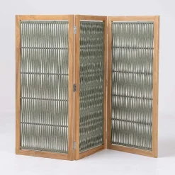 Viadurini in the Garden Gartenideen-Trennwand für den Außenbereich aus Teakholz, Aluminium und Seilgeflecht - Vision