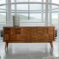 Viadurini Living Anrichte-3-türige Anrichte aus massives Nussholz in modernem Design Nensi