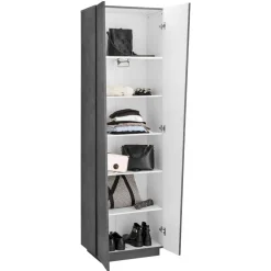 Viadurini Living Sideboards-2-türiger Kleiderschrank aus nachhaltigem Melaminholz in Weiß oder Schiefer - Joris