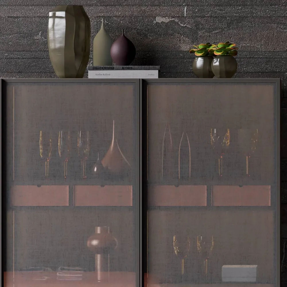 Viadurini Living Sideboards-2-türiges Sideboard aus ökologischem Holz und hochwertigem Metall Made in Italy - Aaron