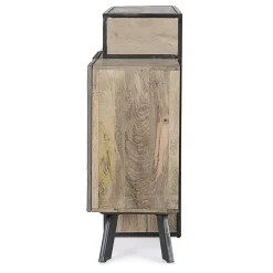 Viadurini Living Sideboards-3-Türiges Sideboard aus Mangoholz und Stahl Homemotion - Signorino