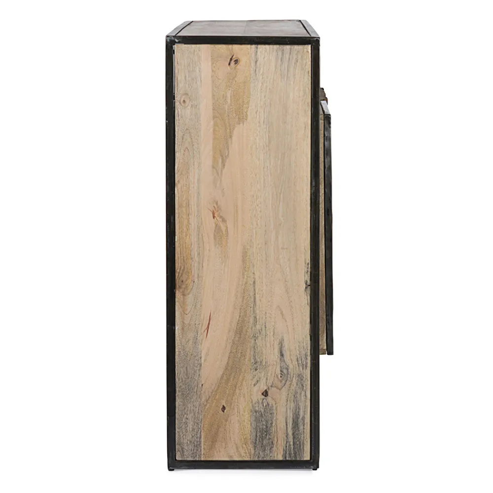 Viadurini Living Sideboards-3-Türiges Sideboard aus Mangoholz und Stahl Homemotion - Signorino