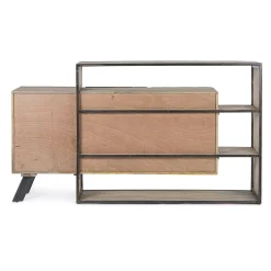Viadurini Living Sideboards-3-Türiges Sideboard aus Mangoholz und Stahl Homemotion - Signorino