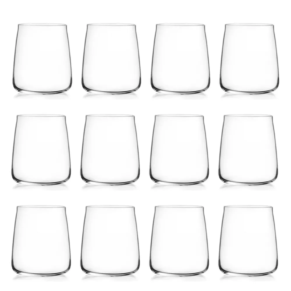 Viadurini Kitchen Italienisches Kristallgeschirr-Trinkglas Wassergläser Set Eco Crystal Minimal 12 Stück - Primordio