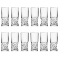 Viadurini Kitchen Italienisches Kristallgeschirr-Trinkgläser Service in Eco Crystal Audace Dekoration 12 Stück - Ritmo