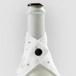 Viadurini Textile Küchenzubehör-Tropfer aus weißem oder schwarzem Leinen mit Stickerei und Kristallen 2 Stück - Salvino