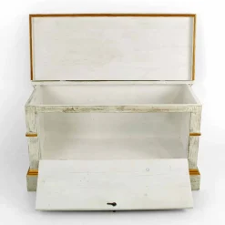 Viadurini Living Truhen Und Sitztruhe-Truhe handgefertigt aus Massivholz mit Goldprofilen Made in Italy - Caio