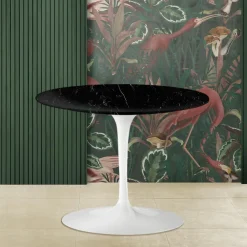 Viadurini Living Moderne Couchtische|Tulip Tische-Tulip Eero Saarinen H 41 Couchtisch mit runder Platte aus schwarzem Marquinia-Marmor – Scarlet