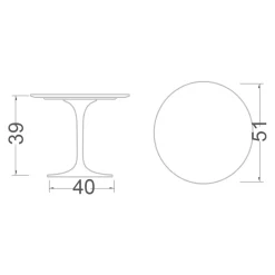 Viadurini Living Moderne Couchtische|Tulip Tische-Tulip Eero Saarinen H 39 Couchtisch mit runder Platte aus alpingrünem Marmor – Scarlet