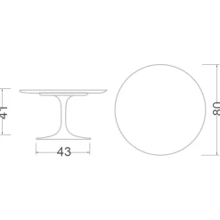 Viadurini Living Moderne Couchtische|Tulip Tische-Tulip Eero Saarinen H 41 Couchtisch aus Rem-Keramik, hergestellt in Italien – Scarlet