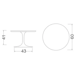 Viadurini Living Moderne Couchtische|Tulip Tische-Tulip Eero Saarinen H 41 Couchtisch aus Sirius-Keramik, hergestellt in Italien – Scarlet