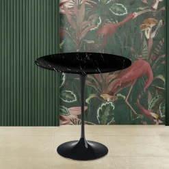 Viadurini Living Moderne Couchtische|Tulip Tische-Tulip Eero Saarinen H 52 Couchtisch aus schwarzem Marquinia-Marmor, hergestellt in Italien – Scarlet