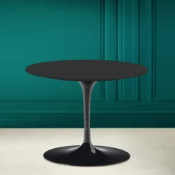 Viadurini Living Moderne Couchtische|Tulip Tische-Tulip Eero Saarinen H 41 Couchtisch aus schwarzer weicher Keramik, hergestellt in Italien – Scarlet
