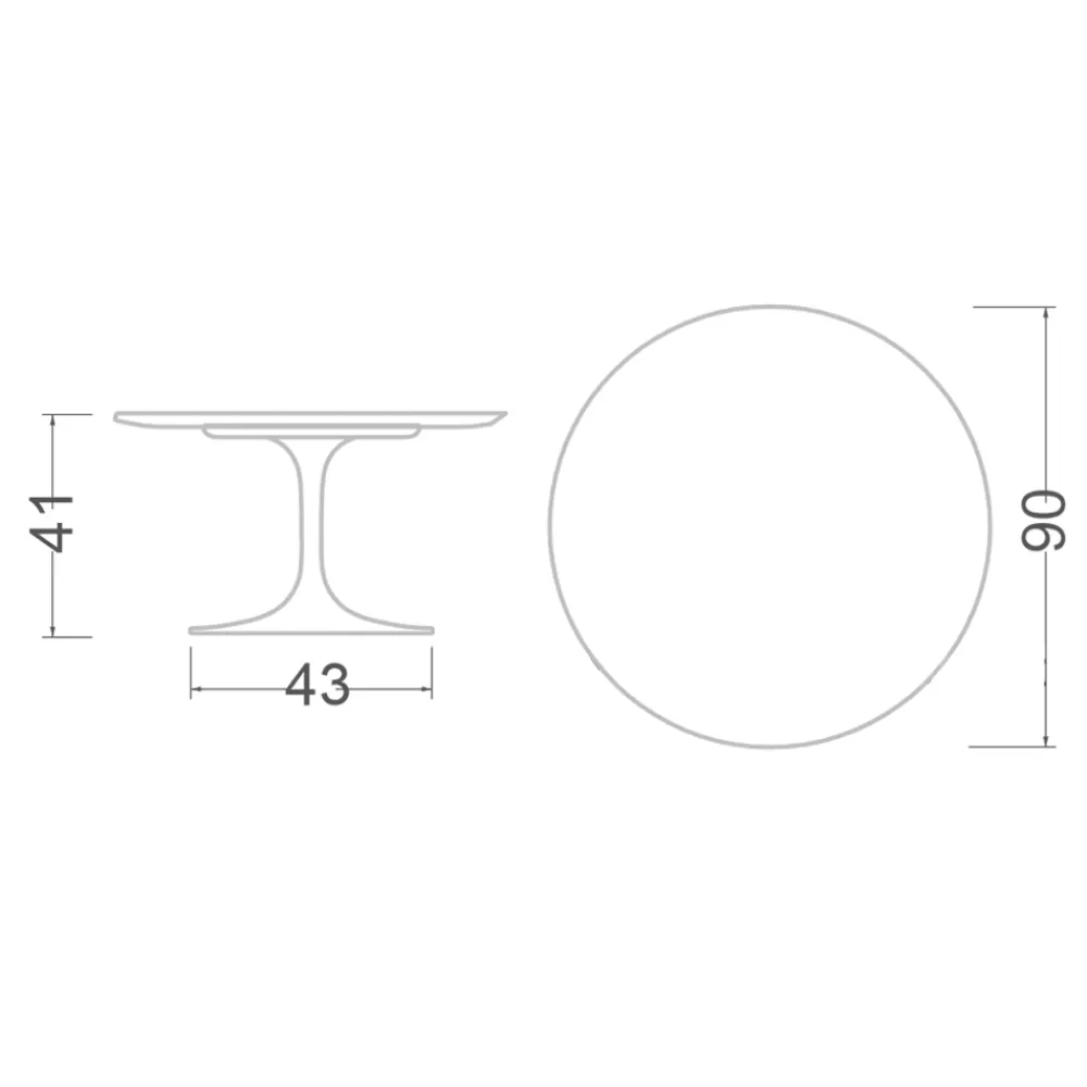 Viadurini Living Moderne Couchtische|Tulip Tische-Tulip Eero Saarinen H 41 Couchtisch aus schwarzer weicher Keramik, hergestellt in Italien – Scarlet