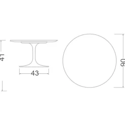 Viadurini Living Moderne Couchtische|Tulip Tische-Tulip Eero Saarinen H 41 Couchtisch aus Kira-Keramik, hergestellt in Italien – Scarlet