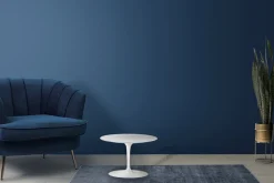 Viadurini Living Moderne Couchtische|Tulip Tische-Tulip Eero Saarinen H 39 Couchtisch mit weißer Flüssiglaminatplatte, hergestellt in Italien – Scarlet