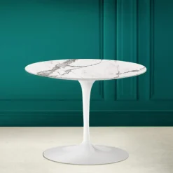 Viadurini Living Moderne Couchtische|Tulip Tische-Tulip Eero Saarinen H 41 Couchtisch aus unsichtbarer, ausgewählter Keramik, hergestellt in Italien – Scarlet