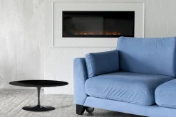 Viadurini Living Moderne Couchtische|Tulip Tische-Tulip Eero Saarinen H 41 Ovaler Couchtisch mit schwarzer Flüssiglaminatplatte – Scarlet
