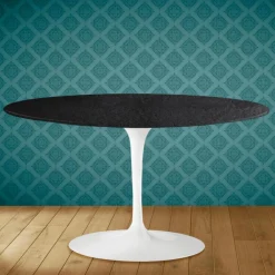 Viadurini Living Moderne Couchtische|Tulip Tische-Tulip Eero Saarinen H 41 Ovaler Couchtisch aus Sirius-Keramik, hergestellt in Italien – Scarlet