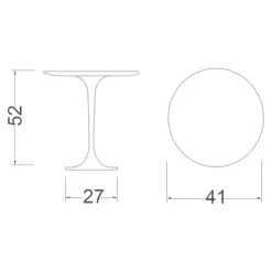 Viadurini Living Moderne Couchtische|Tulip Tische-Tulip Eero Saarinen H 52 Runder Couchtisch aus Arabeskenmarmor, hergestellt in Italien – Scarlet