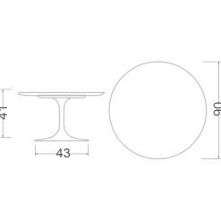 Viadurini Living Moderne Couchtische|Tulip Tische-Tulip Saarinen Couchtisch H 41 mit schwarzer Flüssiglaminatplatte, hergestellt in Italien – Scarlet