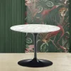Viadurini Living Moderne Couchtische|Tulip Tische-Tulip Saarinen Couchtisch aus Carrara-Marmor, H 41, hergestellt in Italien – Scarlet