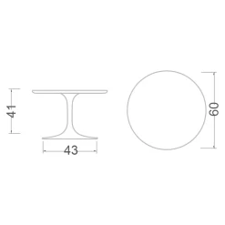 Viadurini Living Moderne Couchtische|Tulip Tische-Tulip Saarinen Couchtisch aus Carrara-Marmor, H 41, hergestellt in Italien – Scarlet