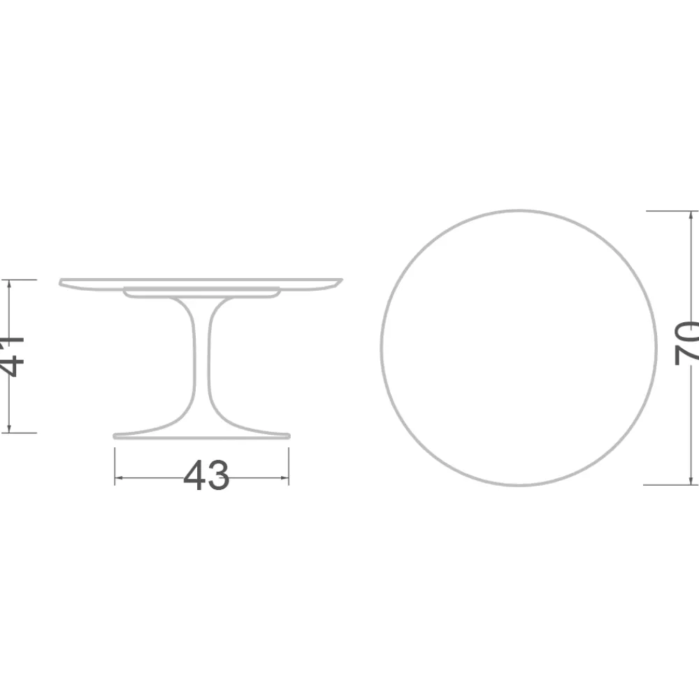 Viadurini Living Moderne Couchtische|Tulip Tische-Tulip Saarinen Couchtisch aus Carrara-Marmor, H 41, hergestellt in Italien – Scarlet