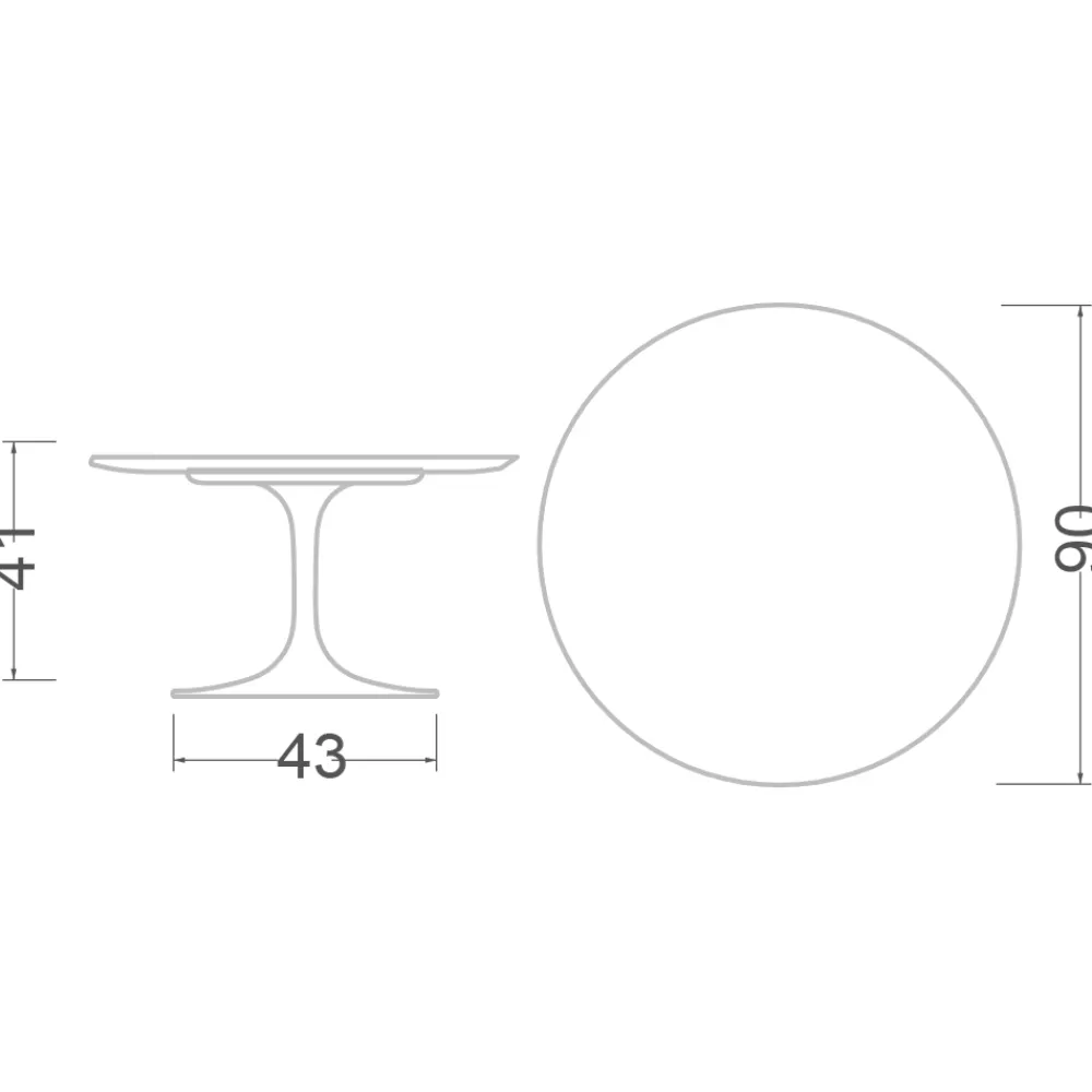 Viadurini Living Moderne Couchtische|Tulip Tische-Tulip Saarinen Couchtisch aus Carrara-Marmor, H 41, hergestellt in Italien – Scarlet