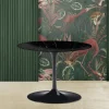 Viadurini Living Moderne Couchtische|Tulip Tische-Tulip Saarinen H 39 Ovaler Couchtisch aus schwarzem Marquinia-Marmor, hergestellt in Italien – Scarlet