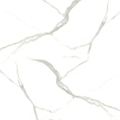 Viadurini Living Moderne Couchtische|Tulip Tische-Tulip Saarinen H 41 Ovaler Couchtisch aus Keramik Calacatta Michelangelo – Scarlet