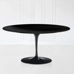 Viadurini Living Moderne Couchtische|Tulip Tische-Tulip Saarinen Ovaler Couchtisch aus schwarzem Flüssiglaminat H 41, hergestellt in Italien – Scarlet