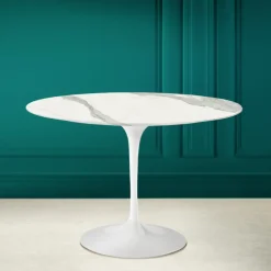 Viadurini Living Tulip Tische|Runde Tische-Tulip Tisch Eero Saarinen H 73 in Statuario Vollkeramik Made in Italy - Scharlachrot