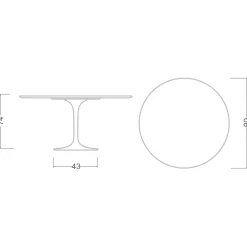 Viadurini Living Tulip Tische|Runde Tische-Tulip Tisch Eero Saarinen H 73 Rund in Schwarz Keramik Soft Made in Italy - Scharlachrot