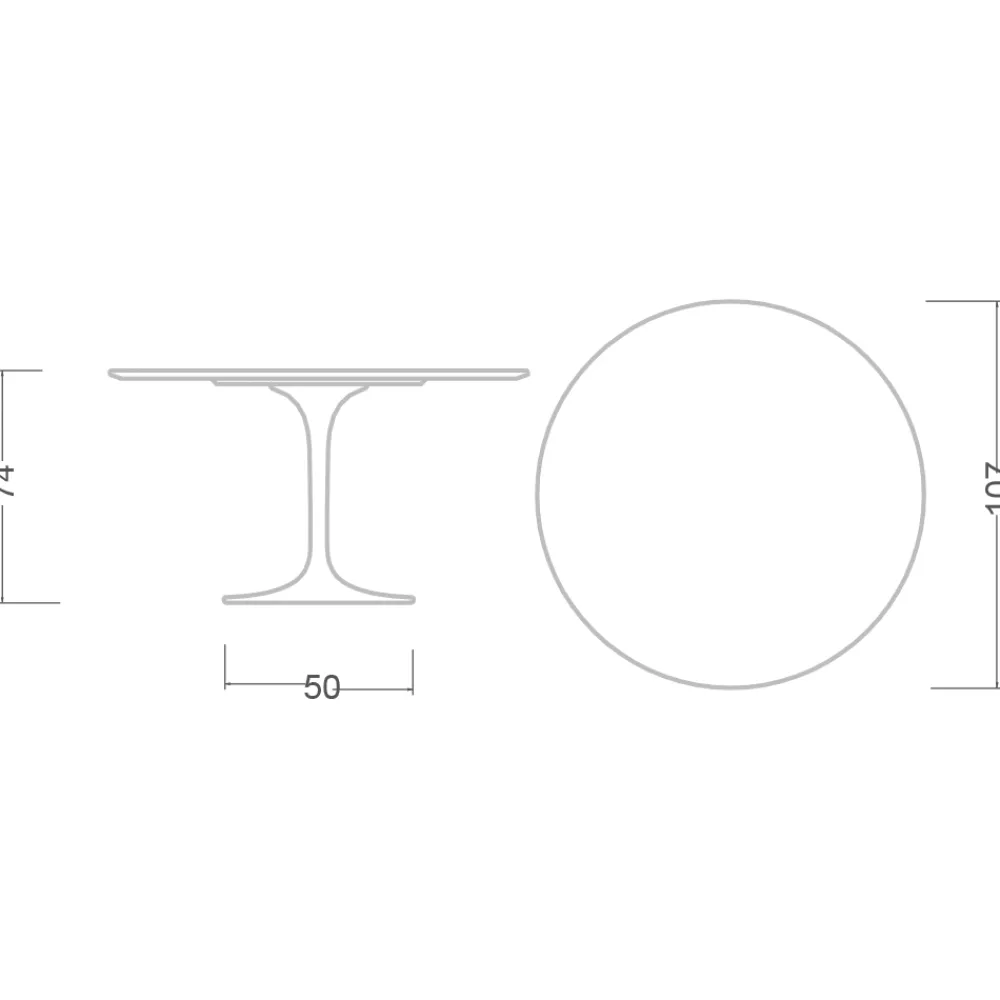 Viadurini Living Tulip Tische|Runde Tische-Tulip Tisch Eero Saarinen H 73 in Diamant Creme Keramik Made in Italy - Scharlachrot