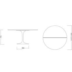 Viadurini Living Tulip Tische|Ausziehbare Esstische-Tulip Tisch Saarinen H 74 Ausziehbar in Weiß Flüssiglaminat Made in Italy - Scharlachrot
