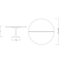 Viadurini Living Tulip Tische|Ausziehbare Esstische-Tulip Tisch Saarinen H 74 Ausziehbar in Weiß Flüssiglaminat Made in Italy - Scharlachrot
