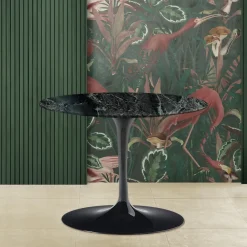 Viadurini Living Moderne Couchtische|Tulip Tische-Tulpen-Couchtisch Eero Saarinen H 39 mit ovaler Platte aus grünem Alpi-Marmor – Scarlet