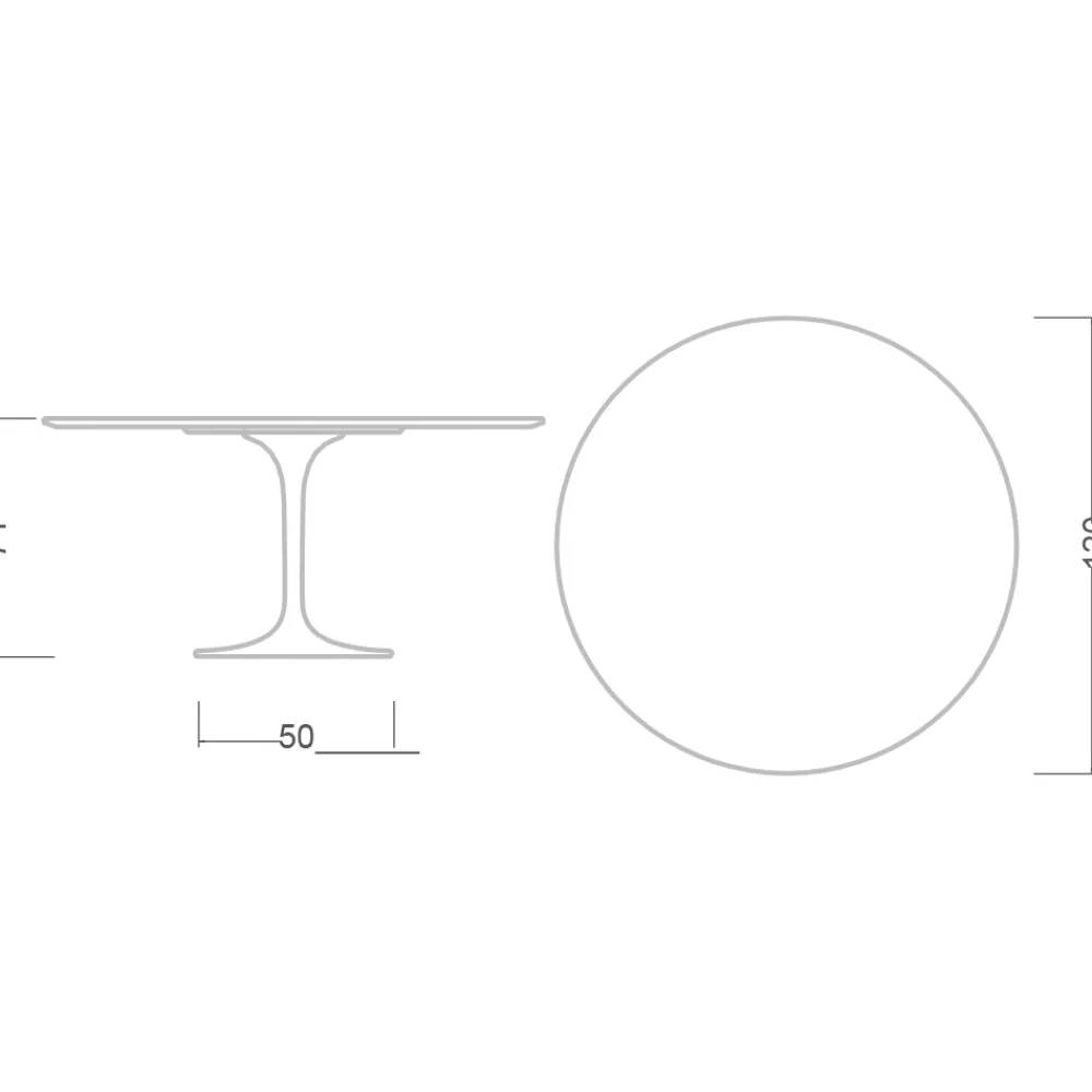 Viadurini Living Tulip Tische|Runde Tische-Tulpentisch Eero Saarinen H 74 in Keramik Morpheus Made in Italy - Scharlachrot