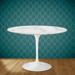 Viadurini Living Tulip Tische|Runde Tische-Tulpentisch Eero Saarinen H 74 Rund Keramik Morpheus Made in Italy - Scharlachrot