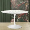 Viadurini Living Tulip Tische|Runde Tische-Tulpentisch Eero Saarinen H 74 aus Carrara-Marmor Made in Italy - Scharlachrot