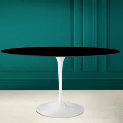 Viadurini Living Tulip Tische|Esstisch Oval-Tulpentisch Eero Saarinen H 74 Oval in absolutem Schwarz Keramik Made in Italy - Scharlachrot