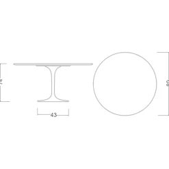 Viadurini Living Tulip Tische|Runde Tische-Tulpentisch Eero Saarinen H 73 aus Keramik Noir Laurent Made in Italy - Scharlachrot