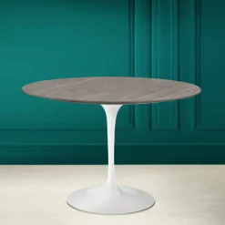 Viadurini Living Tulip Tische|Runde Tische-Tulpentisch Eero Saarinen H 73 Rund aus Keramik Pietra Grau Made in Italy - Scharlachrot