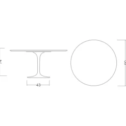 Viadurini Living Tulip Tische|Runde Tische-Tulpentisch Eero Saarinen H 74 Rund aus Keramik Entzo Made in Italy - Scharlachrot